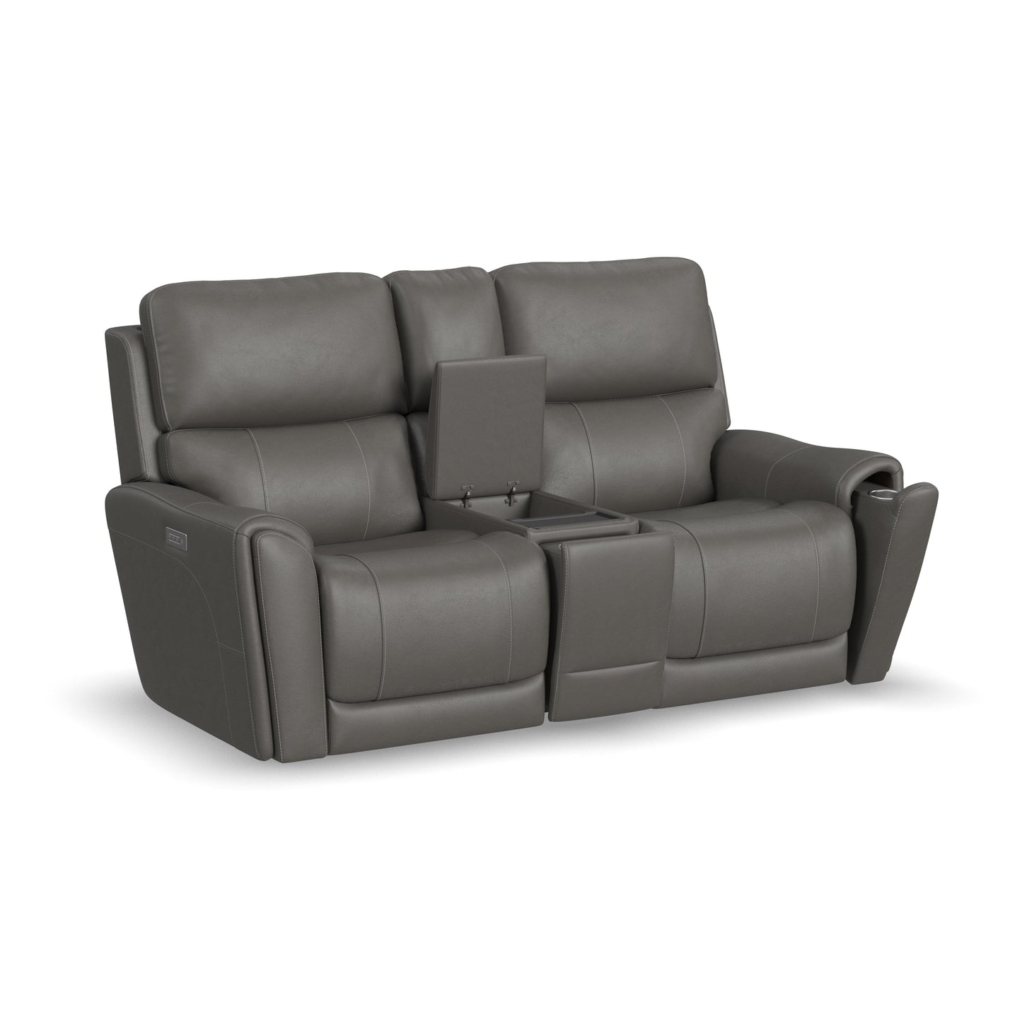 Flexsteel Carter Power Reclining Loveseat with Console & Power Headrests & Lumbar