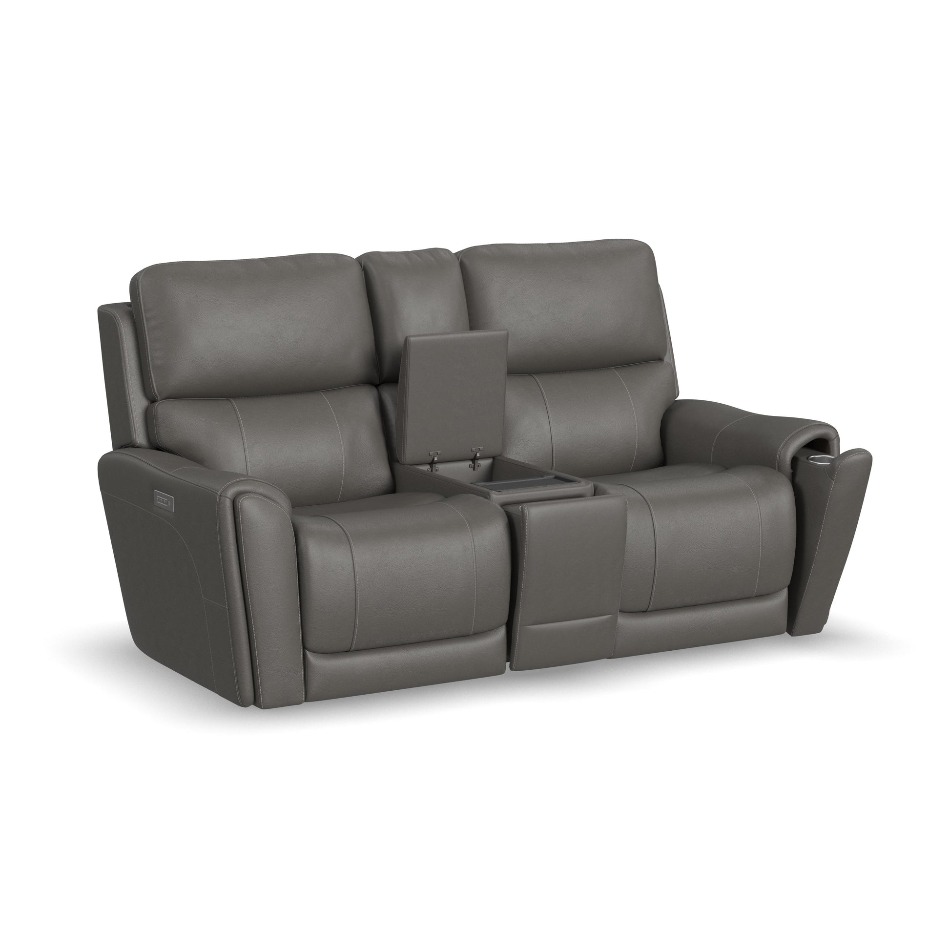 Flexsteel Carter Power Reclining Loveseat with Console & Power Headrests & Lumbar