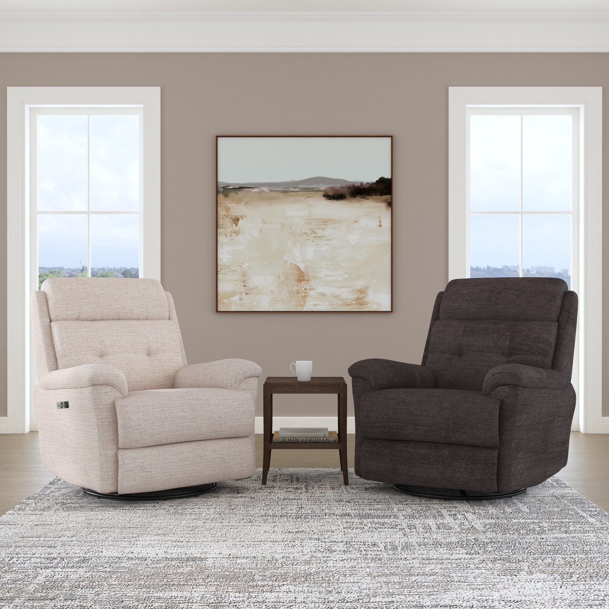 Flexsteel Sophisticated Perfect Match Power Swivel Gliding Recliner with Power Headrest & Lumbar
