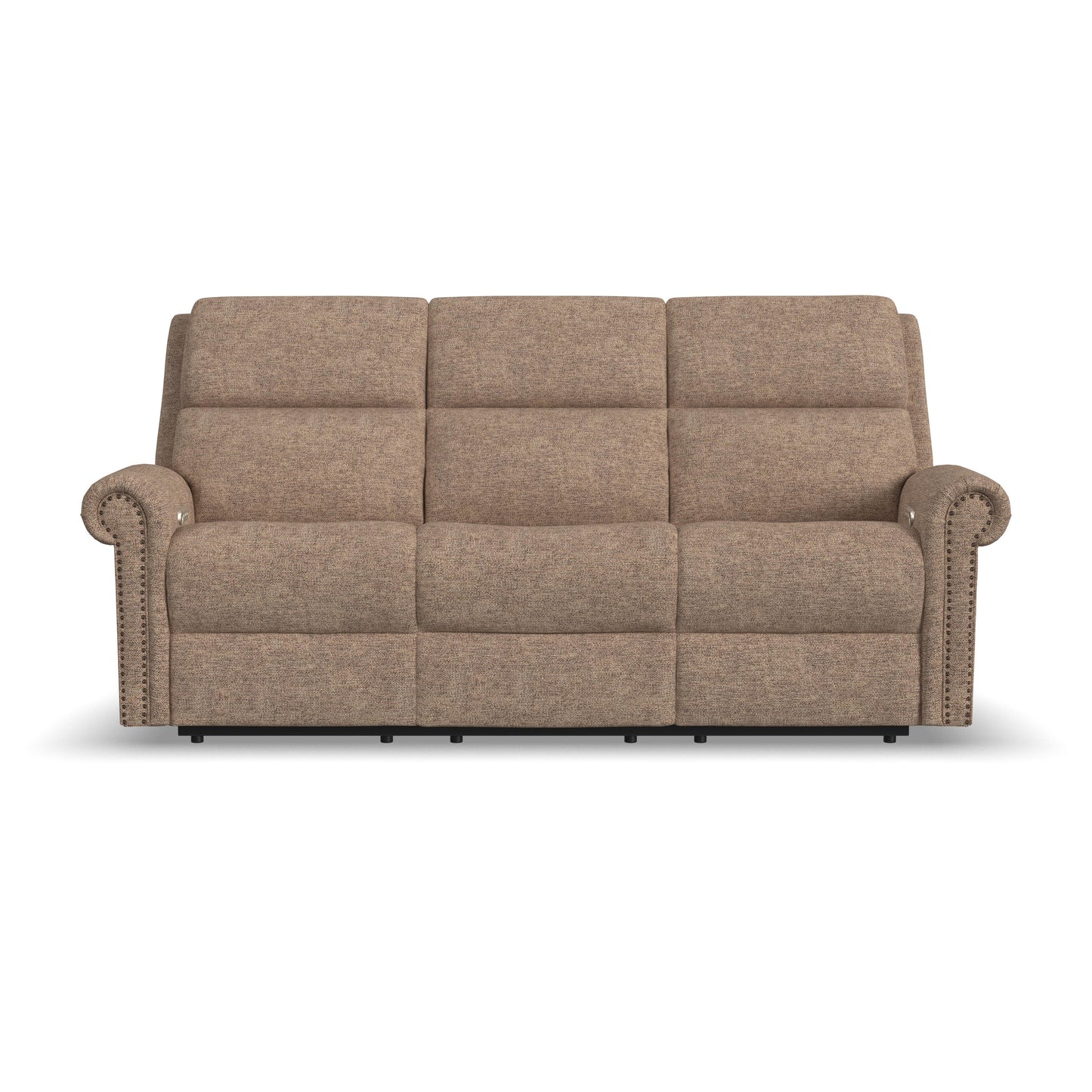 Flexsteel Bernard Power Reclining Sofa with Console, Power Headrest, & Lumbar