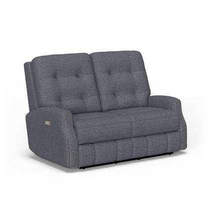 Flexsteel Devon Power Reclining Loveseat with Power Headrests