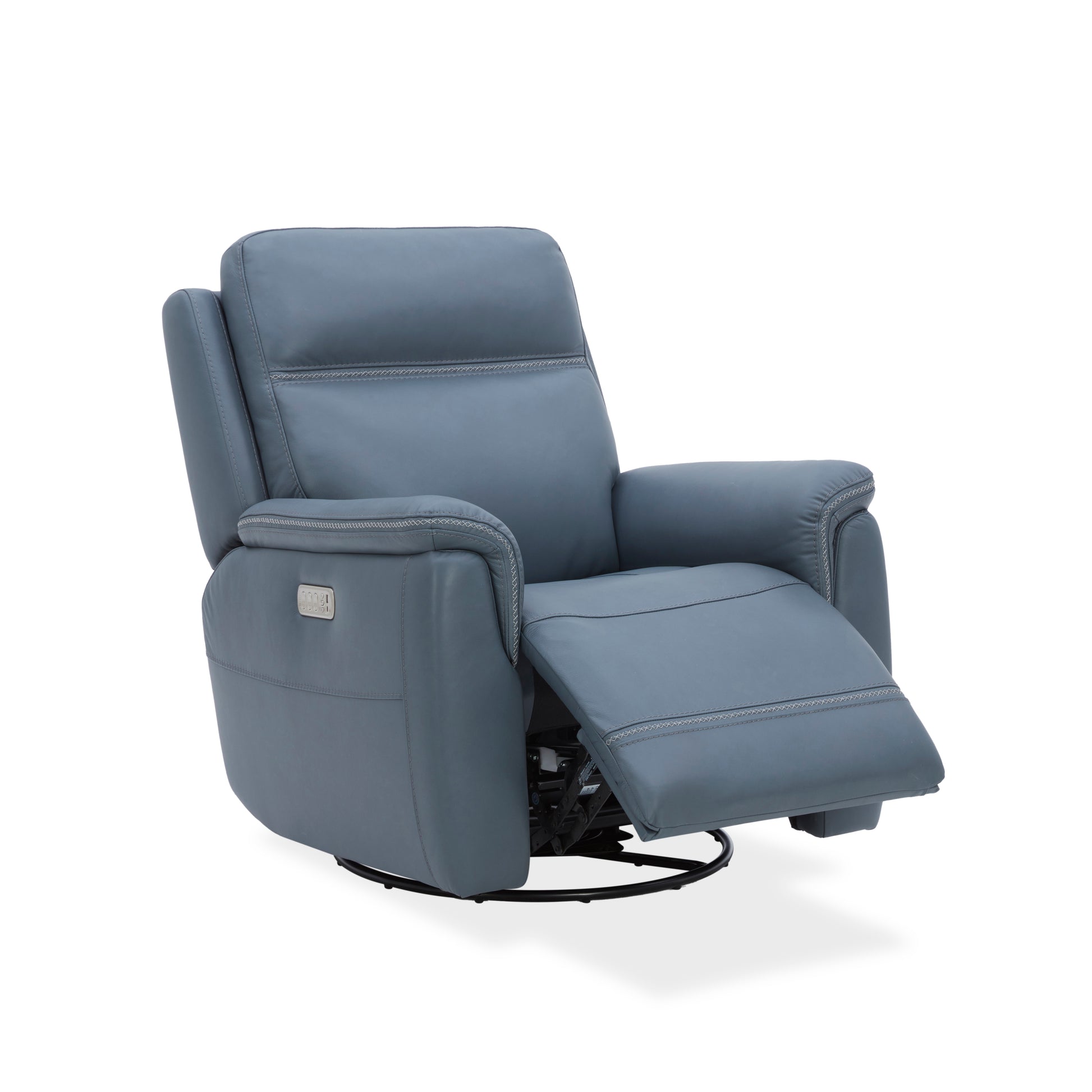 Flexsteel Sawyer Swivel Glider with Power Headrest, Lumbar, Heat & Massage