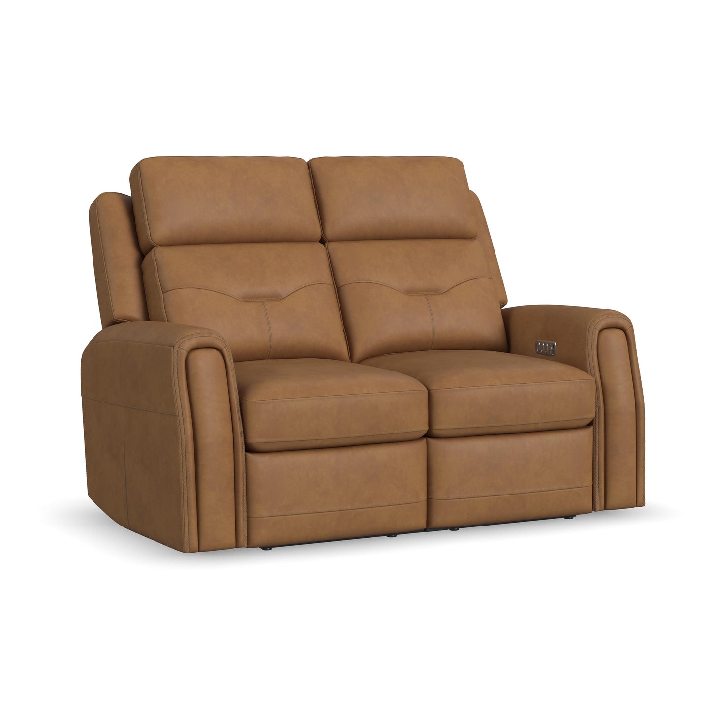 Flexsteel Felix Power Reclining Loveseat with Power Headrest, Lumbar, Heat & Massage
