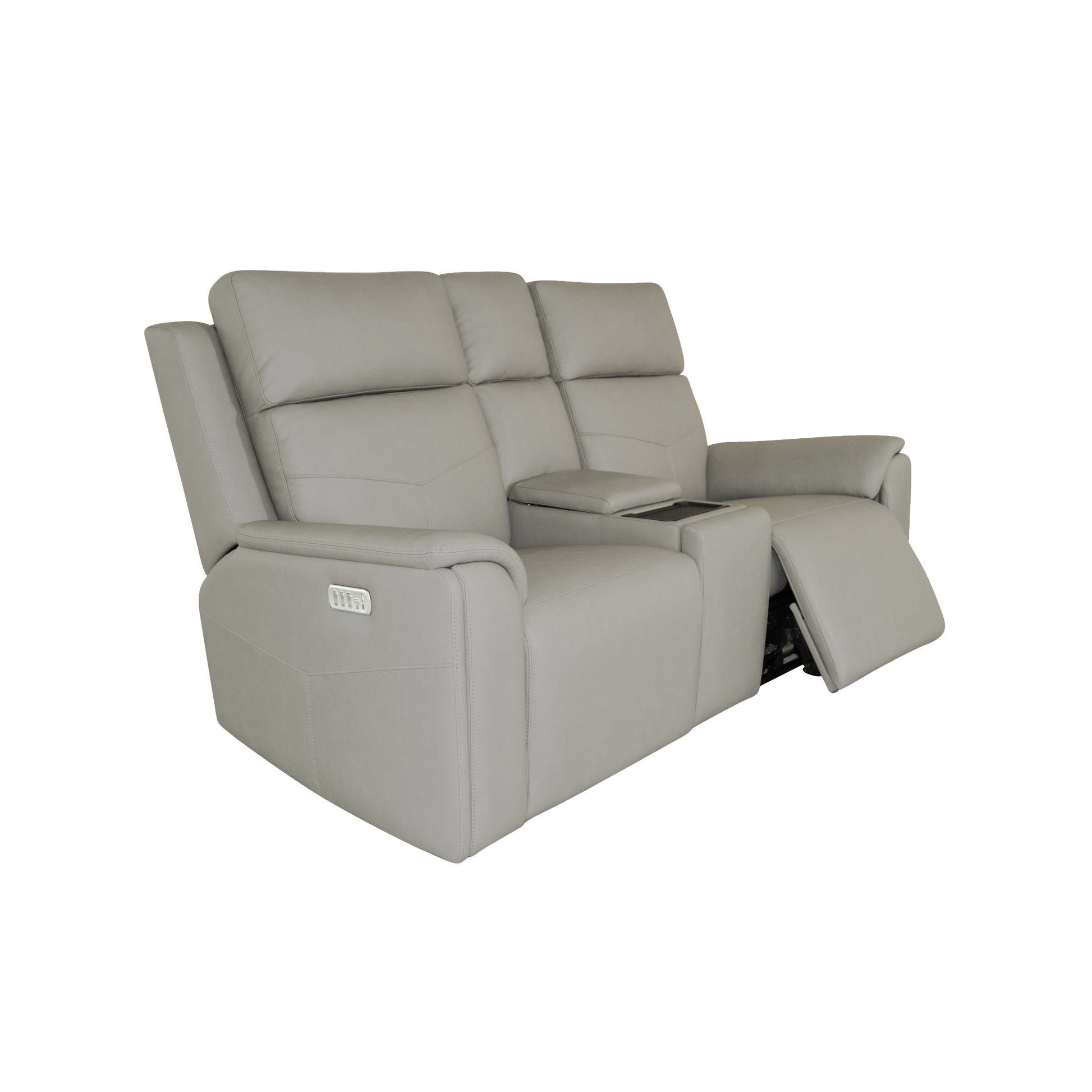 Flexsteel Vernon Power Reclining Loveseat with Console, Power Headrests, Lumbar, Heat & Massage