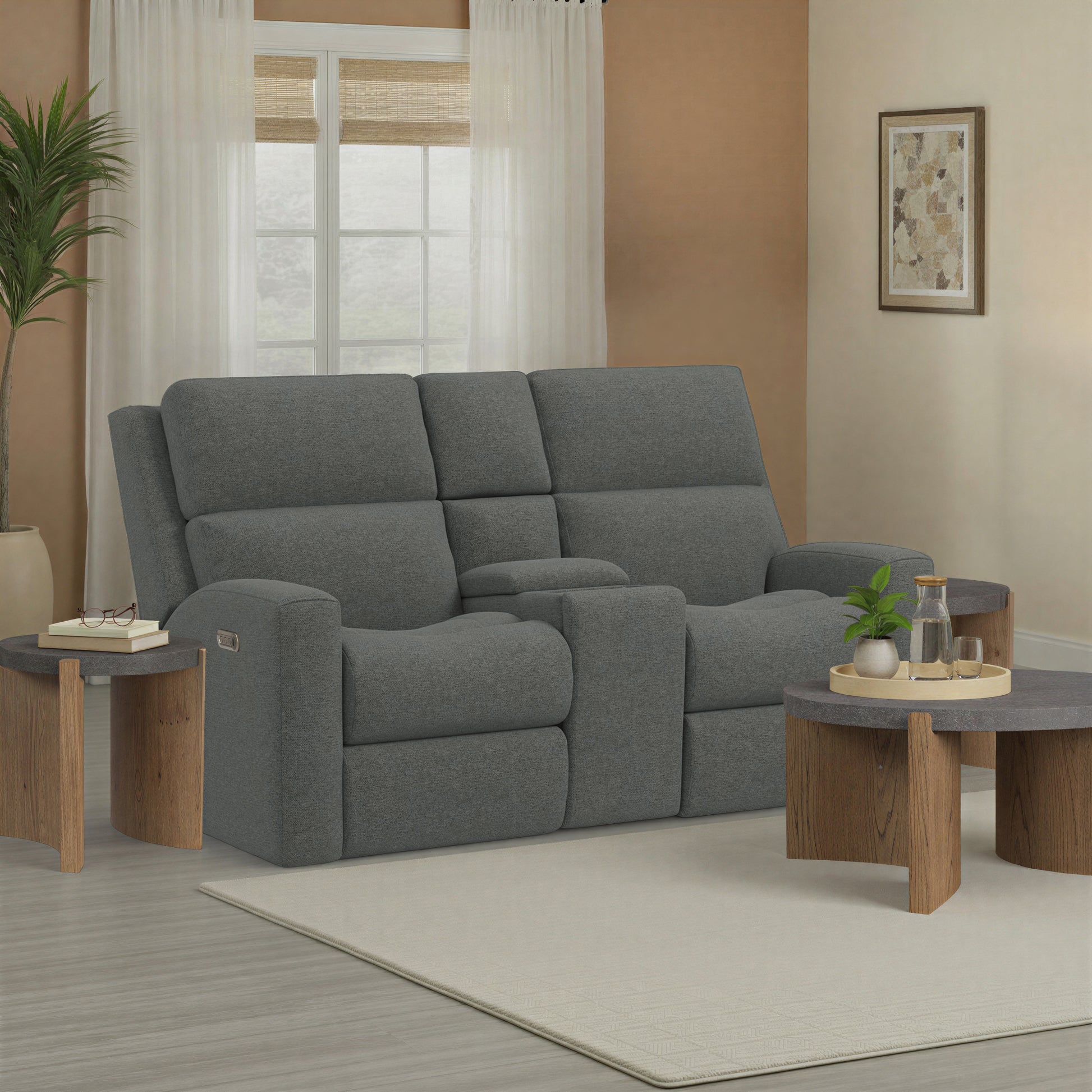 Flexsteel Score Power Reclining Loveseat with Console & Power Headrests & Lumbar