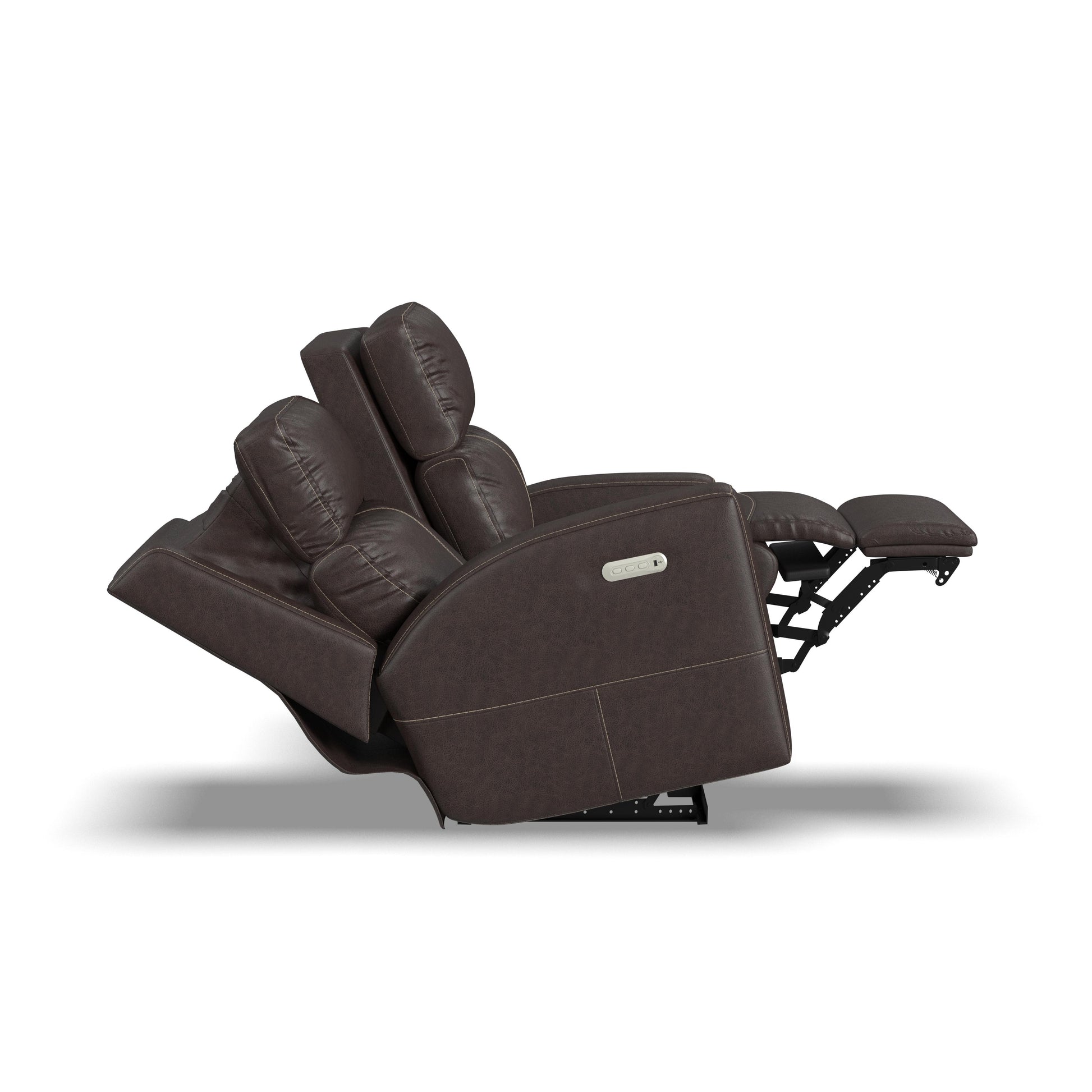 Flexsteel Score Power Reclining Loveseat with Power Headrests & Lumbar