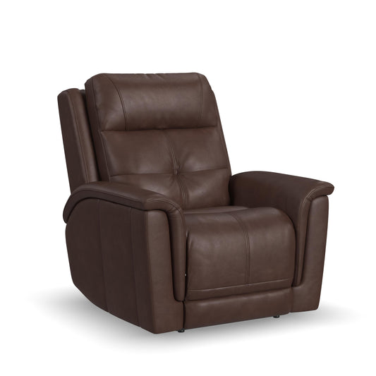 Flexsteel Ranger Leather Power Recliner with Power Headrest, Lumbar, Heat & Massage
