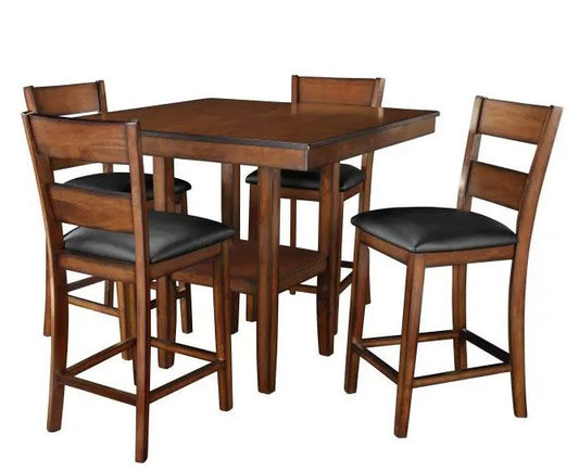 Pendwood Counter Height Table + 4 Chairs