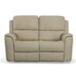 cream leather loveseat on a white background