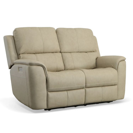 Henry Leather Power Reclining Loveseat with Power Headrests & Lumbar