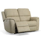 cream reclining loveseat on a white background