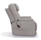 Gray recliner chair with power control on a white background