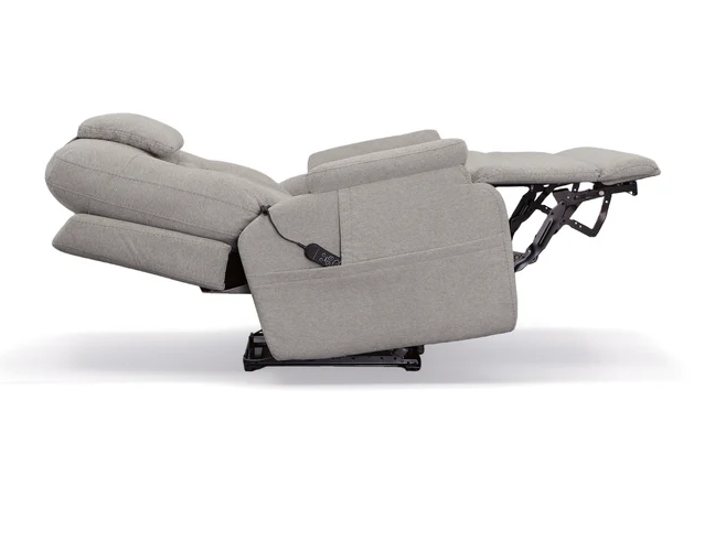 Gray recliner chair on a white background