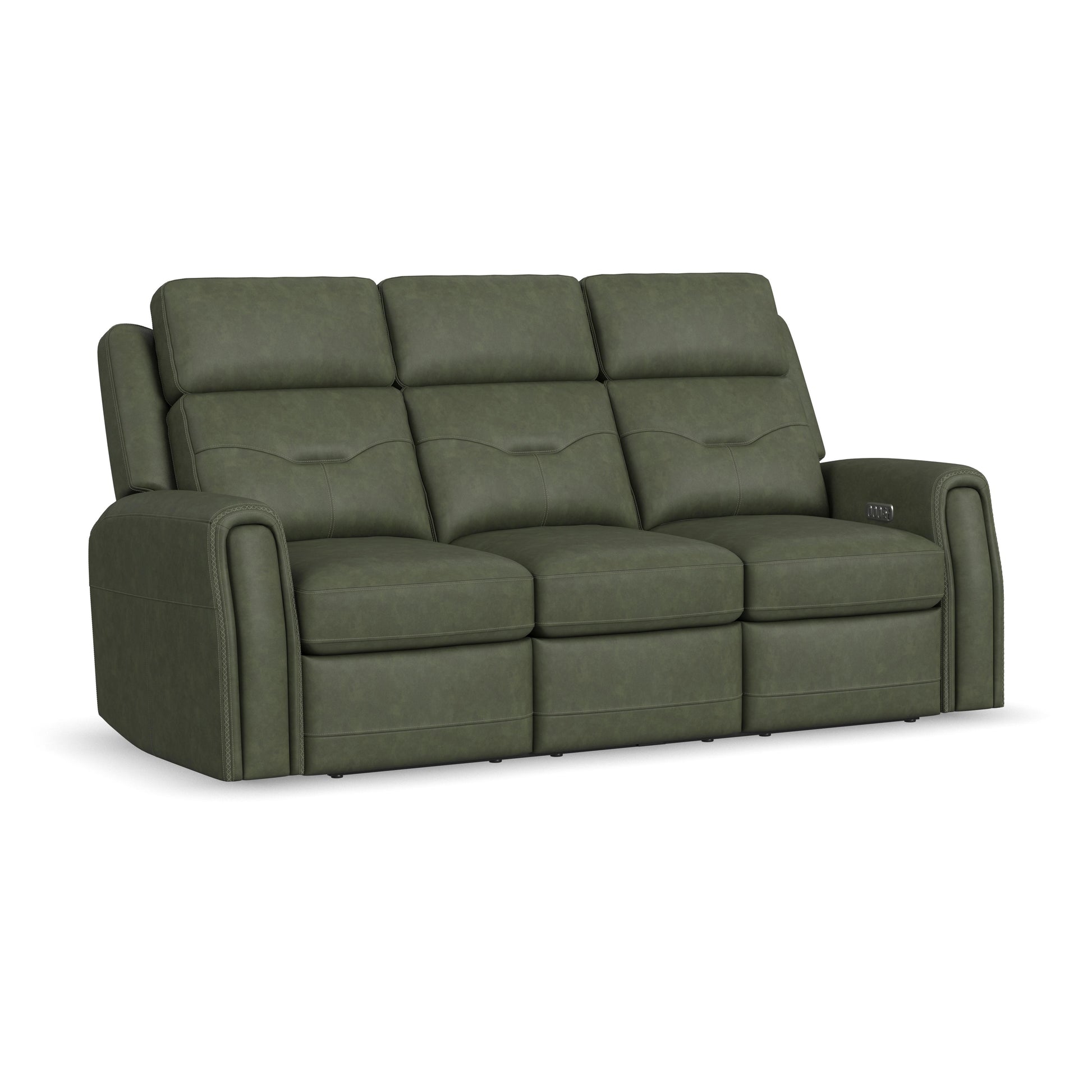 Flexsteel Felix Power Reclining Sofa with Power Headrest, Lumbar, Heat & Massage