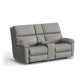 Porter Power Reclining Loveseat with Console, Power Headrest, & Lumbar - Pewter