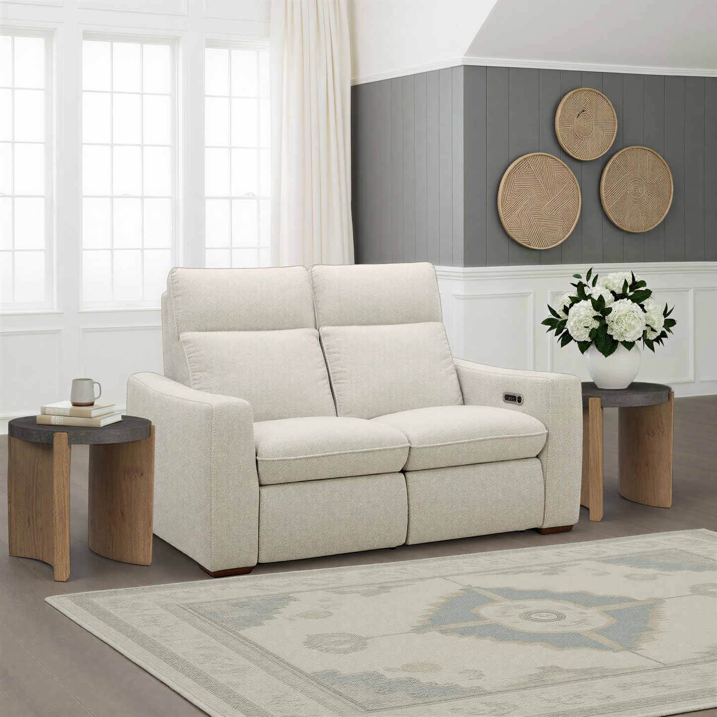 Flexsteel Ava Power Reclining Loveseat with Power Headrest & Lumbar