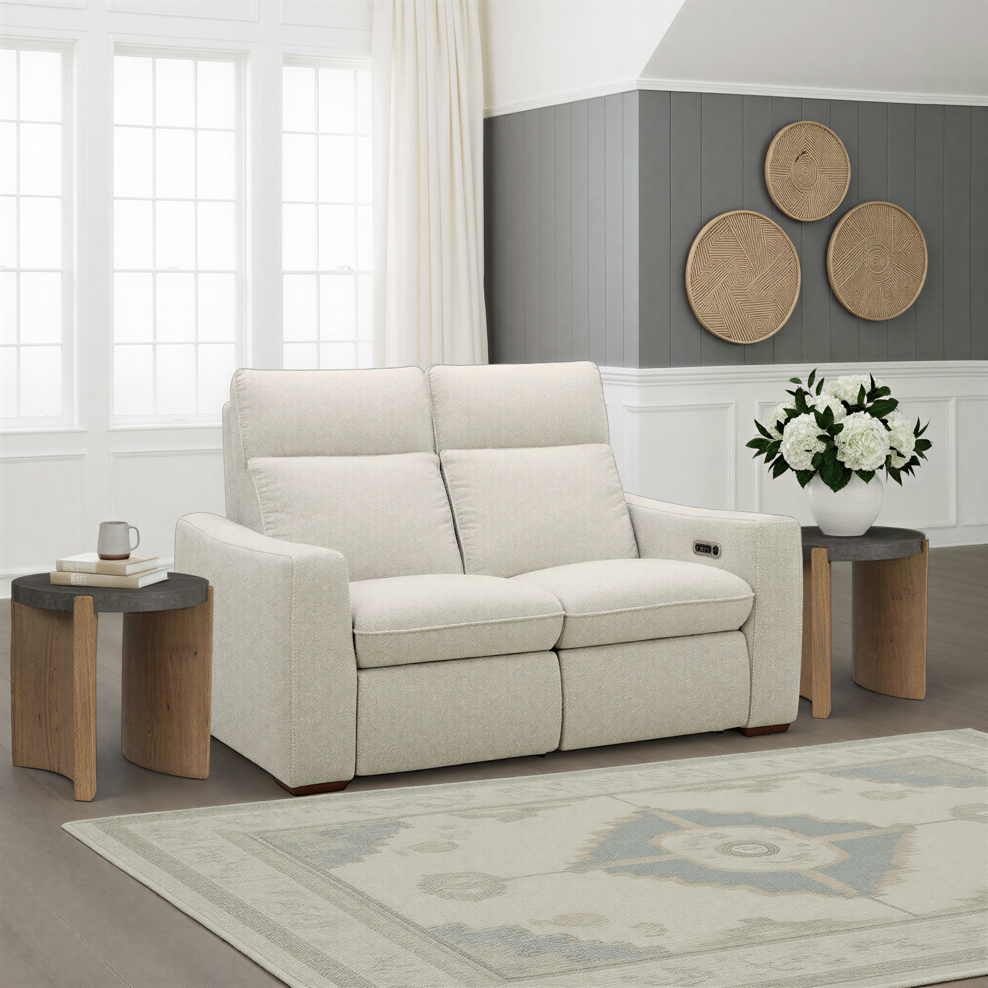 Flexsteel Ava Power Reclining Loveseat with Power Headrest & Lumbar