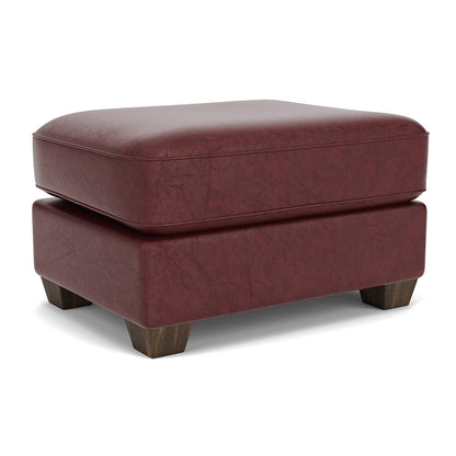 Thornton Leather Ottoman - Cinnabar