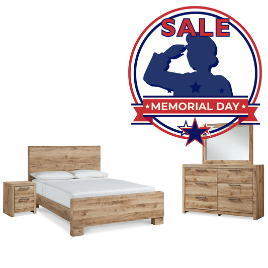 Hyanna Queen Panel Bed, Dresser, Mirror and Nightstand
