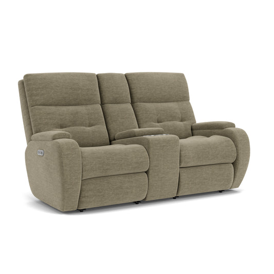 Flexsteel Strait Power Recliner with Power Headrest & Lumbar