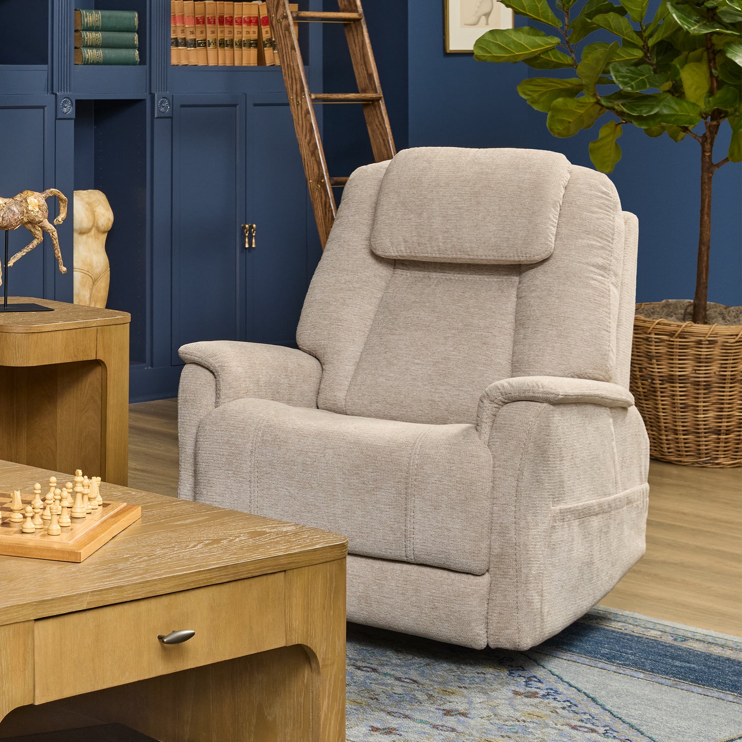 Flexsteel Zecliner Model 3+ Petite Power Lift Recliner with Power Headrest, Lumbar, Heat & Massage