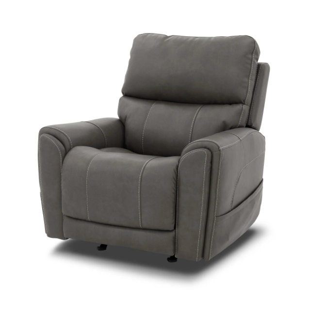 Gray recliner chair on a white background