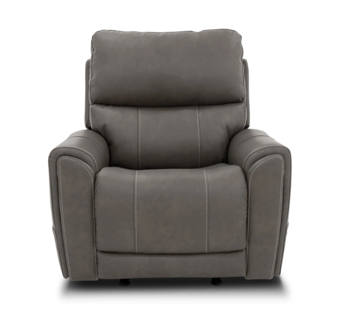 Gray recliner chair on a white background
