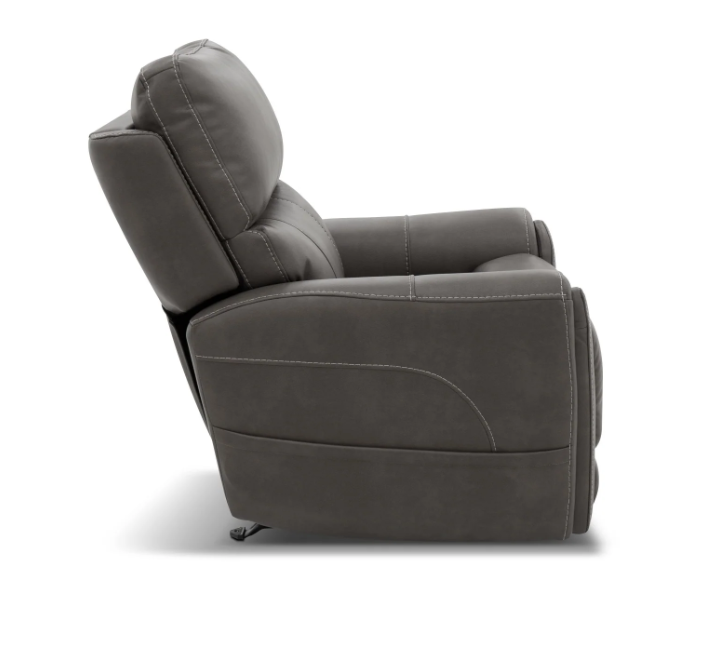 Gray recliner chair on a white background