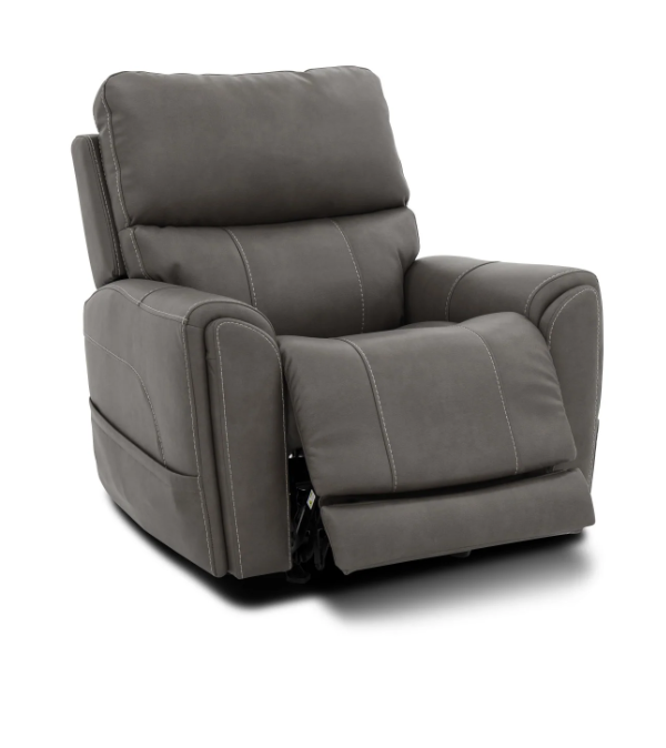 Gray recliner chair on a white background