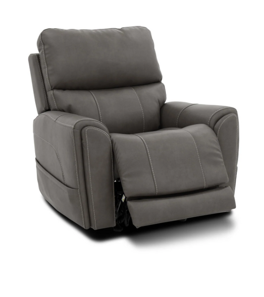 Gray recliner chair on a white background