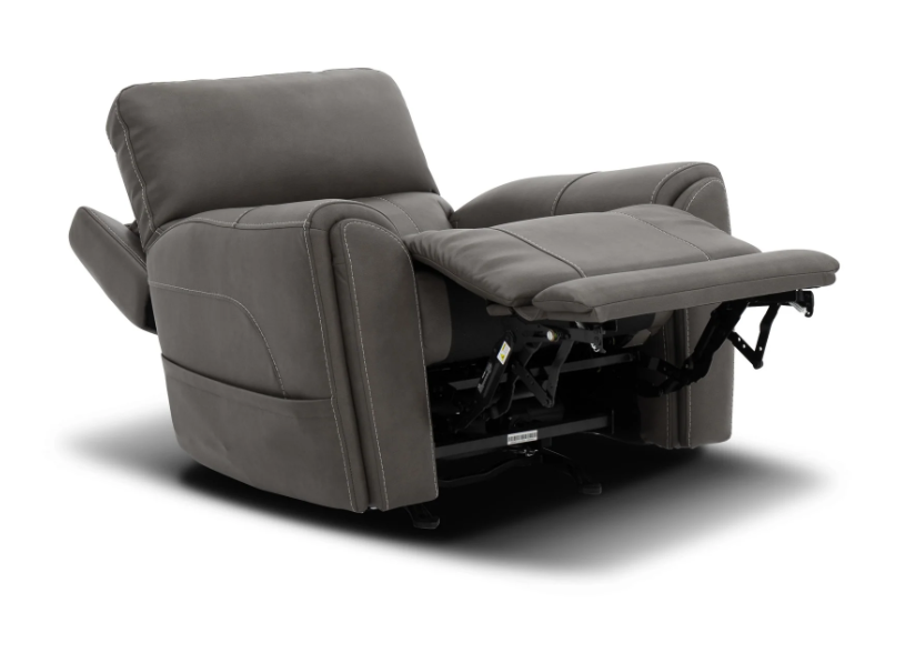 Gray recliner chair on a white background