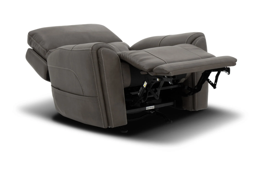 Gray recliner chair on a white background