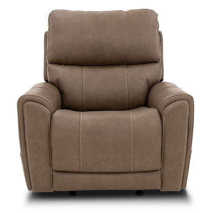 Brown leather recliner chair on a white background