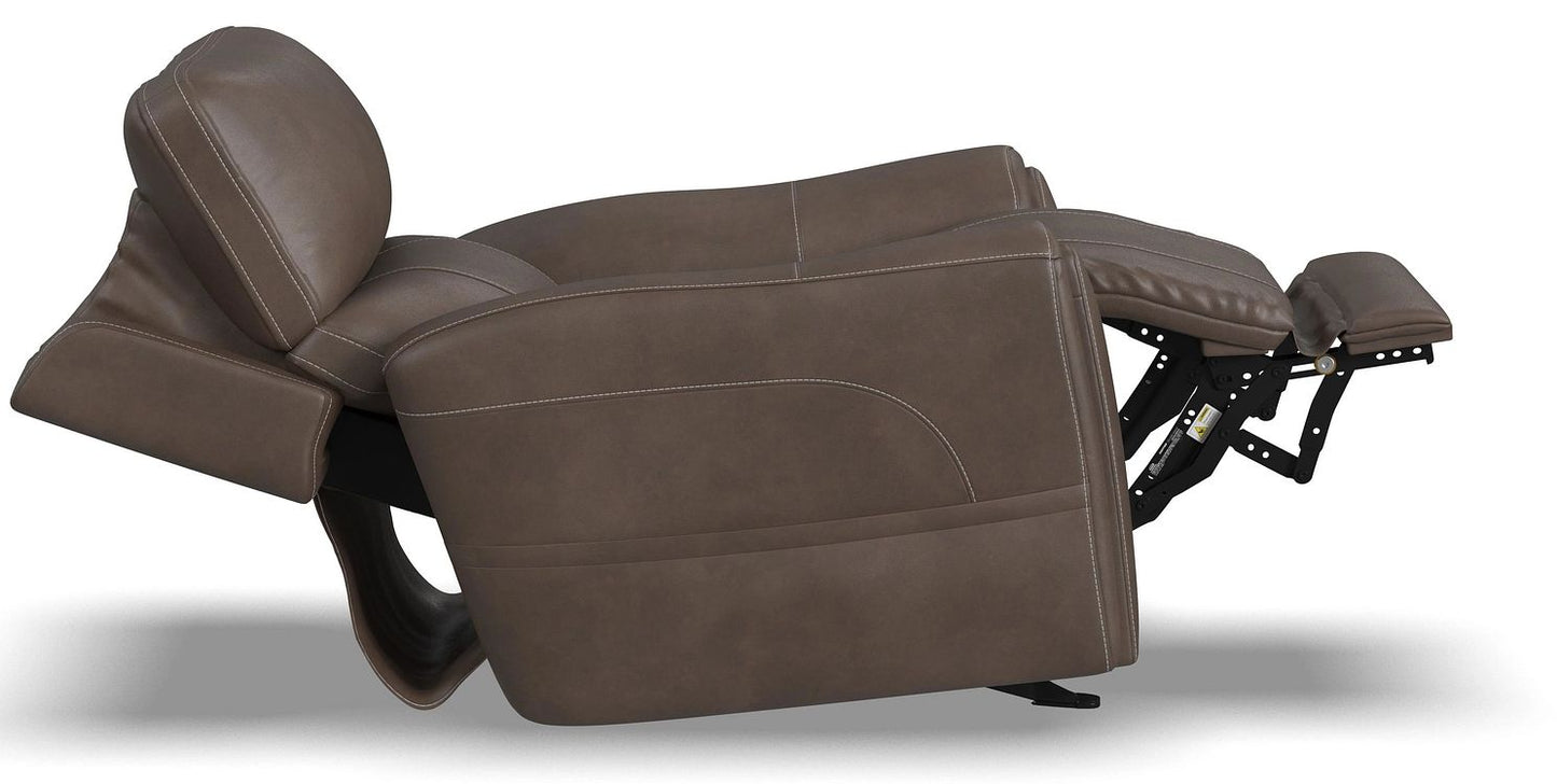 Carter Power Rocking Recliner with Power Headrest, Lumbar, Heat & Massage