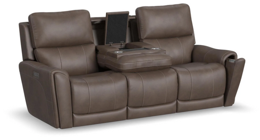 Carter Power Reclining Sofa with Console & Power Headrests & Lumbar
