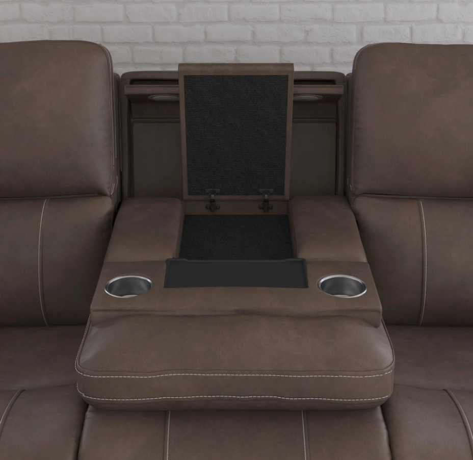 Carter Power Reclining Sofa with Console & Power Headrests & Lumbar