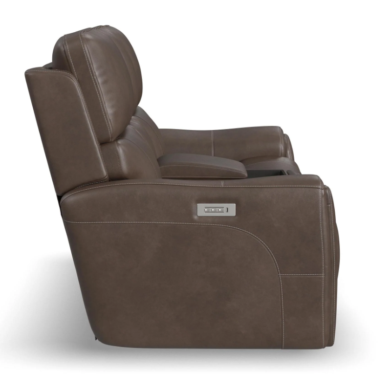 Brown leather recliner chair on a white background