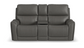 Gray leather reclining sofa on a white background