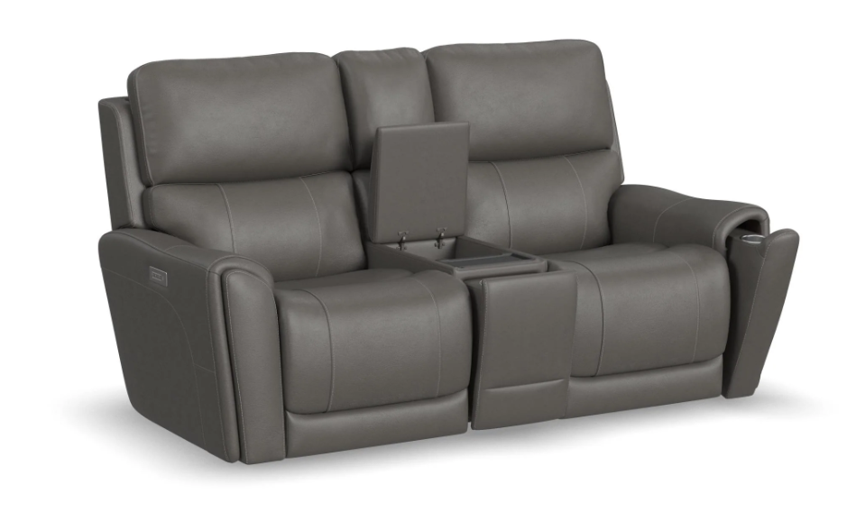 gray leather sofa on a white background