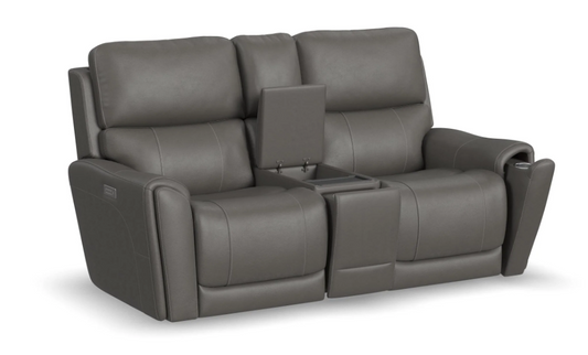 gray leather sofa on a white background