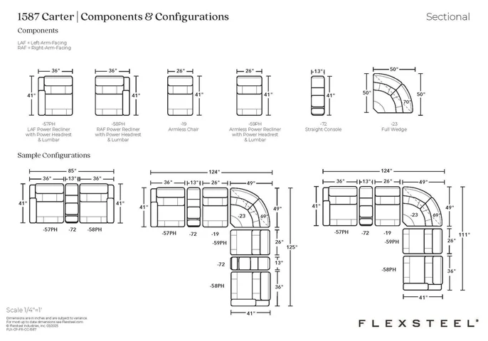 Carter Power Reclining Sectional with Headrests & Lumbar