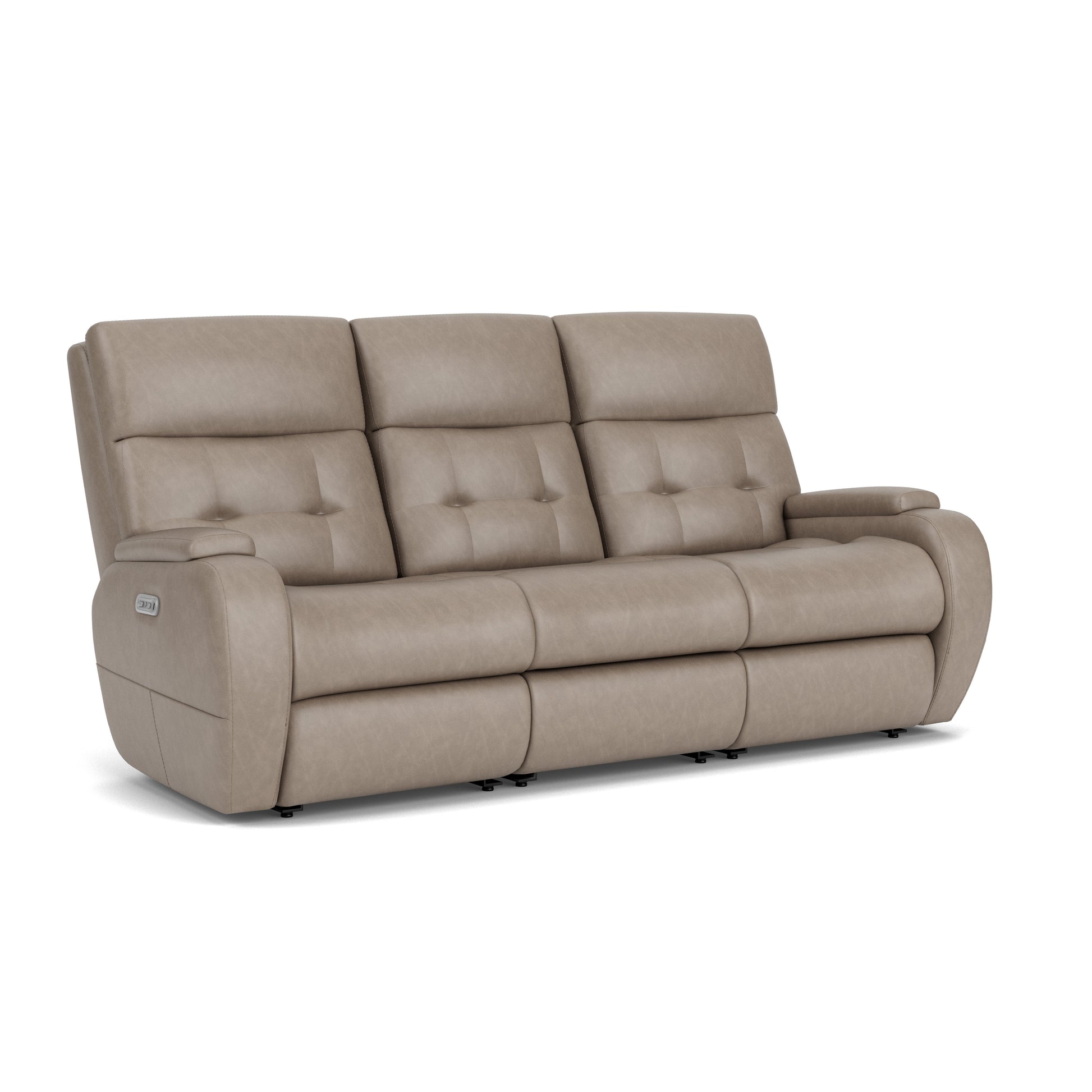 Flexsteel Strait Power Reclining Sofa with Power Headrests