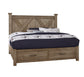 Cool Rustic X Bed with Footboard Storage
