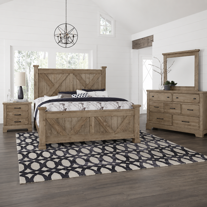 Cool Rustic X Bed with X Footboard Set