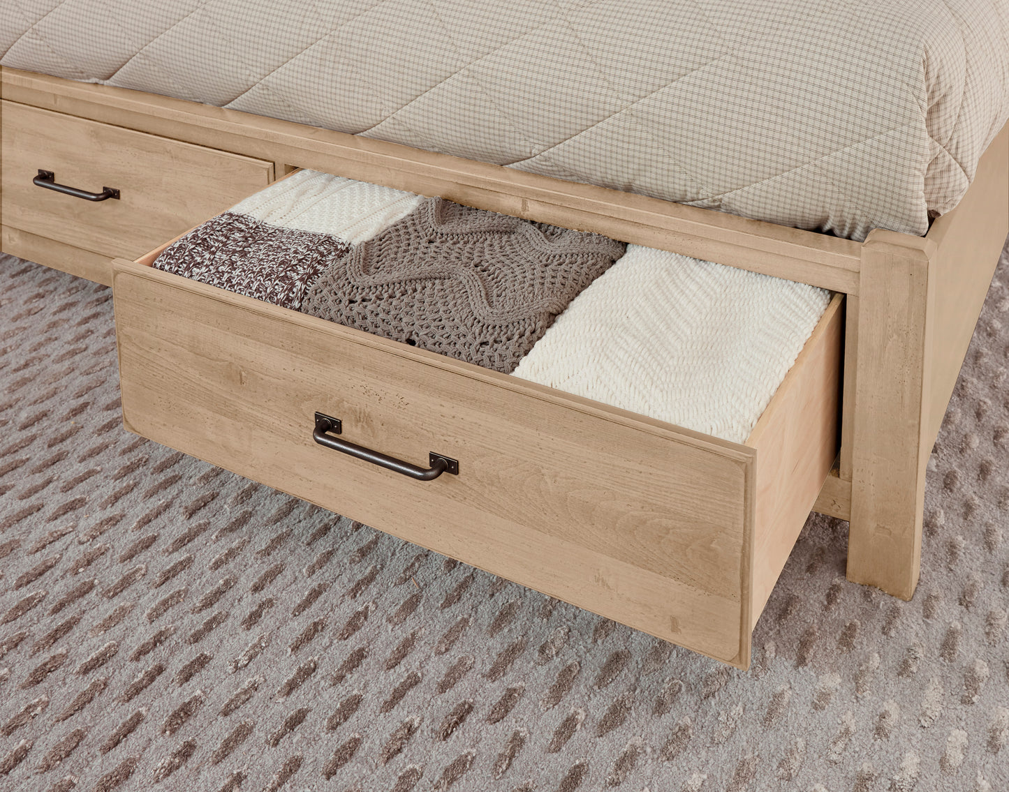 Cool Rustic Mansion Bed with Footboard Storage