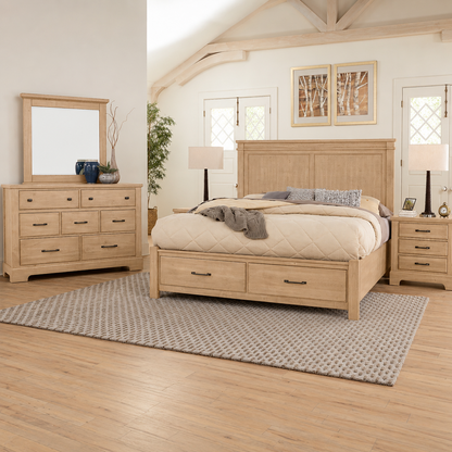 Cool Rustic Mansion Bed with Footboard Storage Set