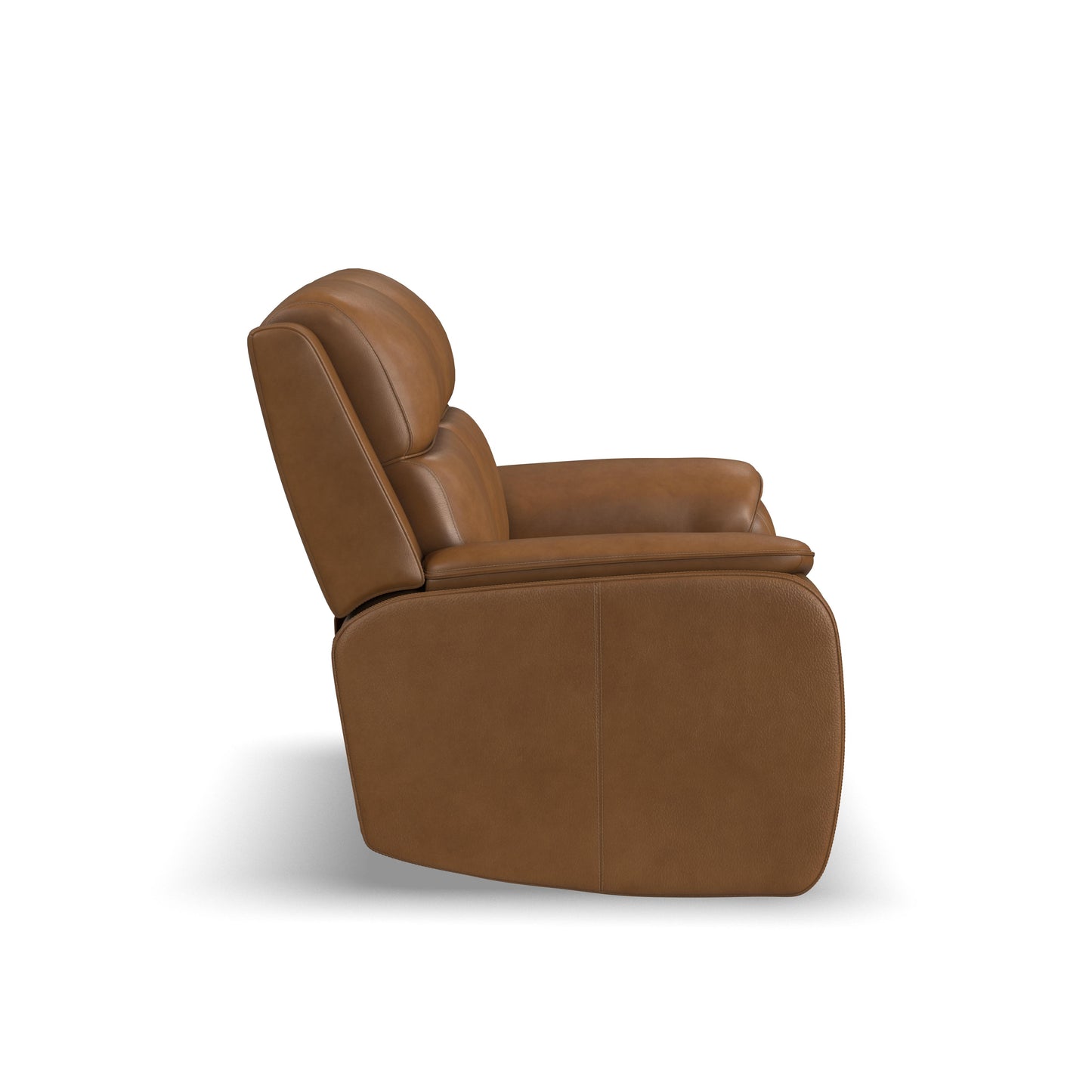 Flexsteel Ziggy Leather Power Reclining Loveseat with Power Headrest, Lumbar, Heat & Massage