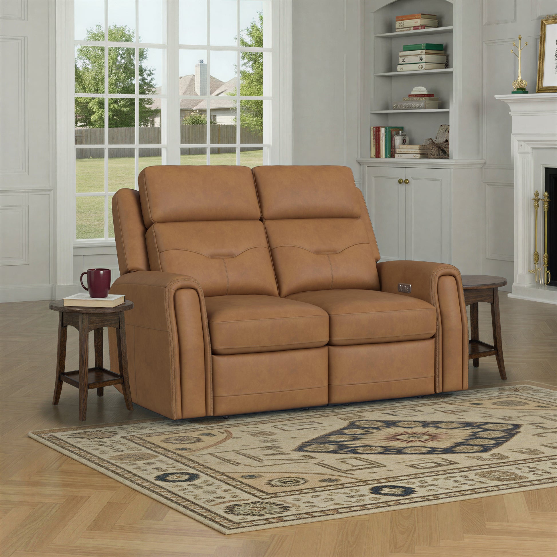 Flexsteel Felix Power Reclining Loveseat with Power Headrest, Lumbar, Heat & Massage