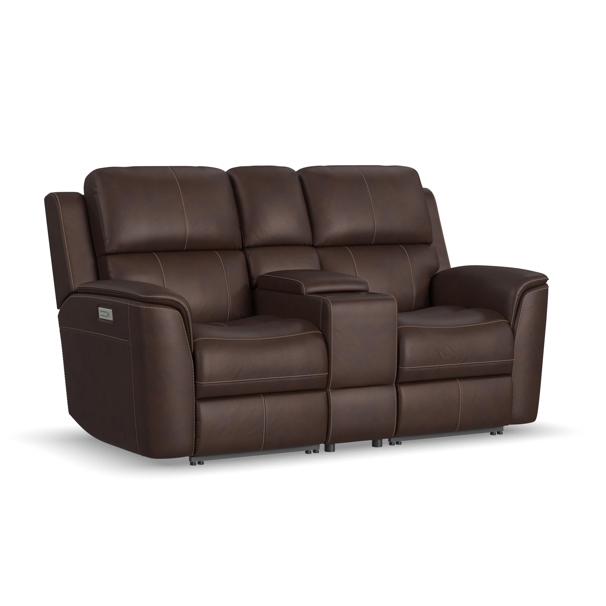 Flexsteel Henry Power Reclining Loveseat with Console & Power Headrests & Lumbar