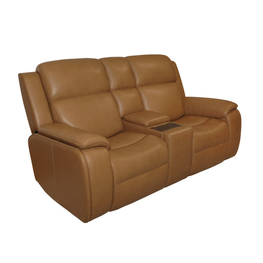 Flexsteel Ziggy Power Reclining Loveseat with Console, Power Headrest, Lumbar, Heat & Massage